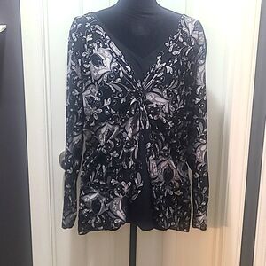 Tied Front Layered Blouse